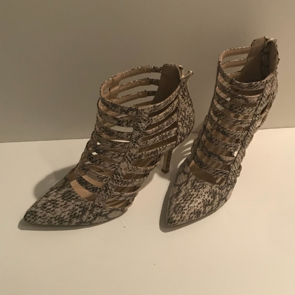 Anne Michelle Snake Skin Booties